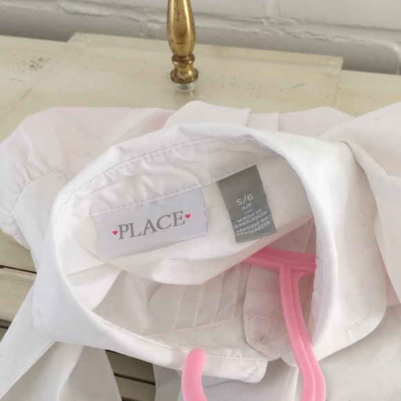 Basic Classic White Girls Blouse Size 5/6 - Picture 4 of 7